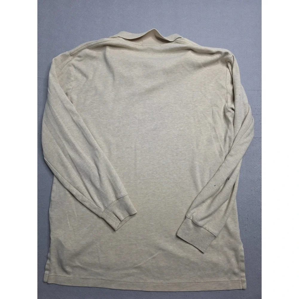 Polo Ralph Lauren Polo Rugby Shirt Men's Medium Beige 100% Cotton Performance